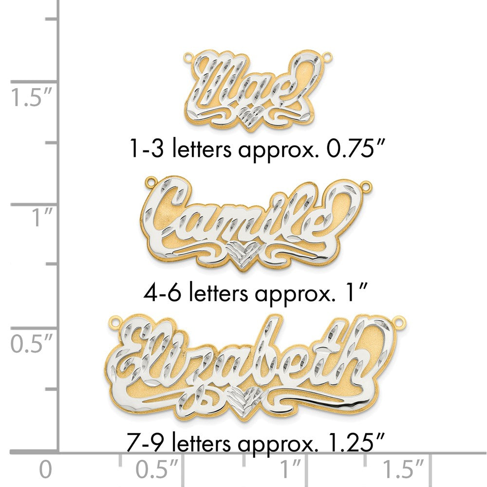 14k 3D Two-tone Diamond-cut Name Plate