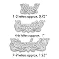 14k White Gold 3D Satin Diamond-cut Heart Name Plate