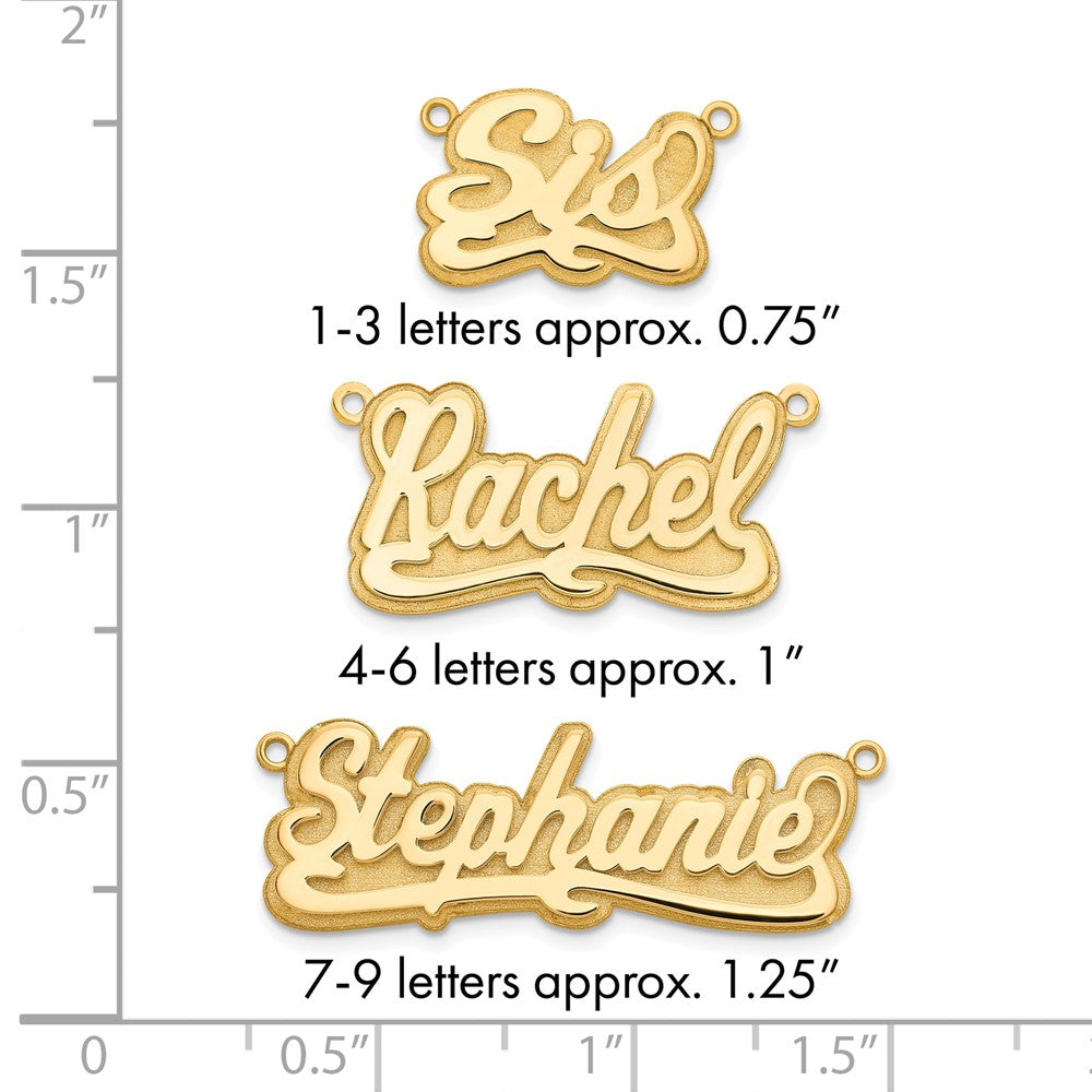 14k Yellow Gold 3D Polished Name Plate