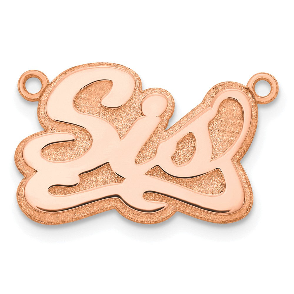 Sterling Silver/Rose-plated 3D Polished Name Plate
