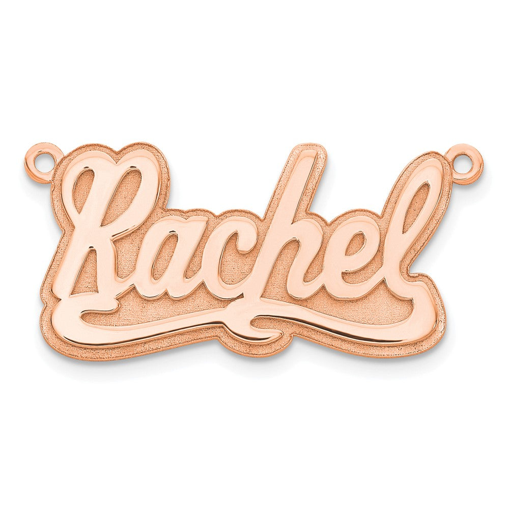 Sterling Silver/Rose-plated 3D Polished Name Plate