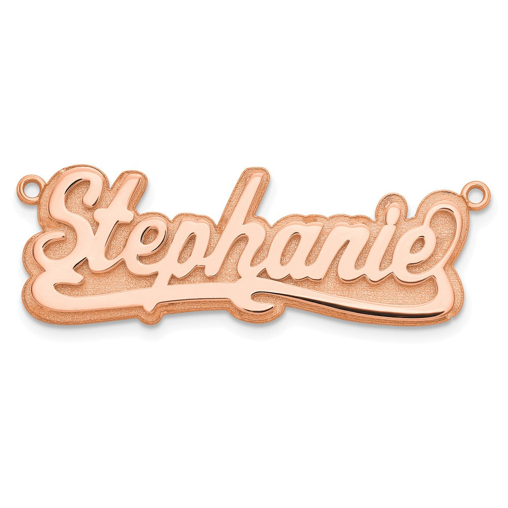 14K Rose Gold 3D Polished Name Plate