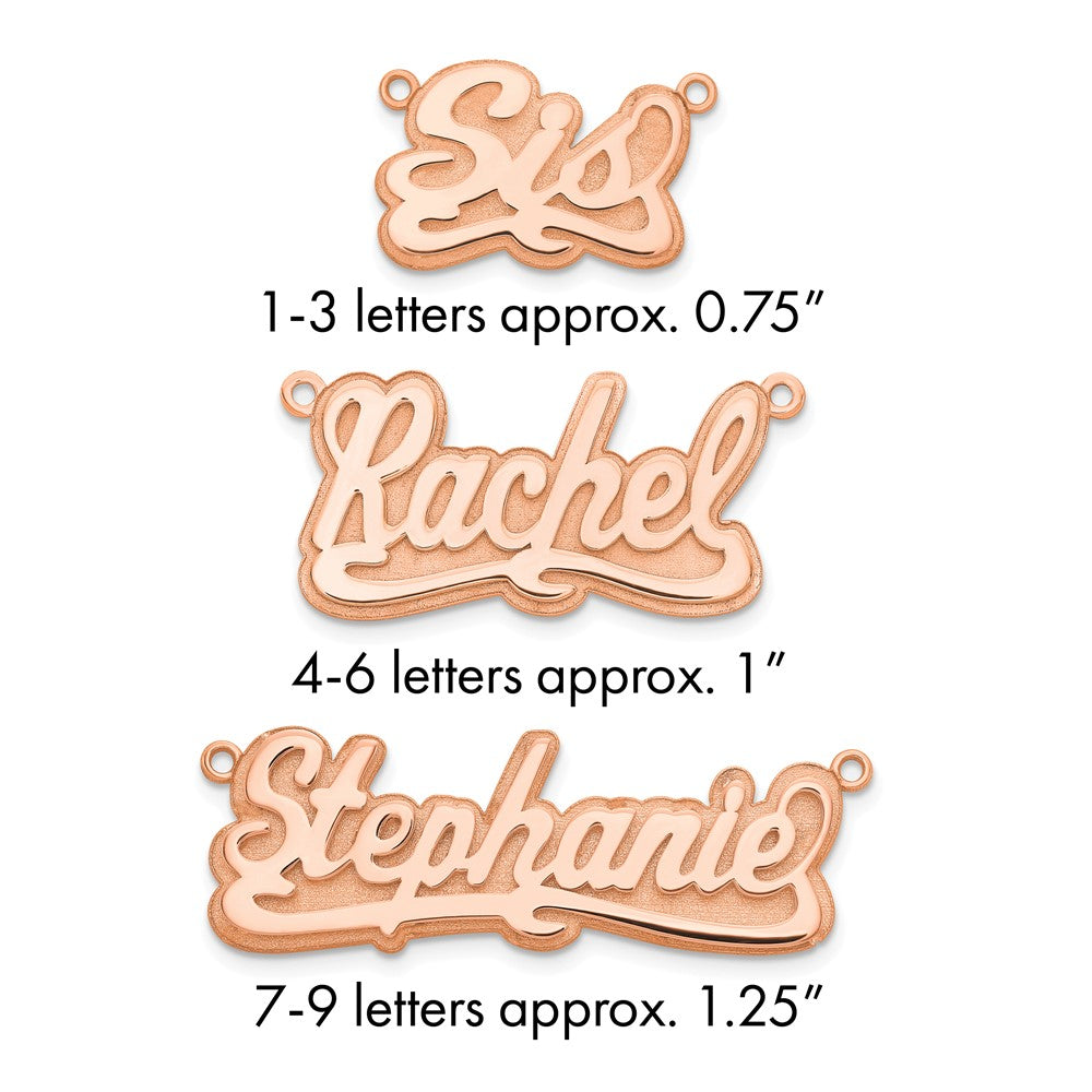 14K Rose Gold 3D Polished Name Plate