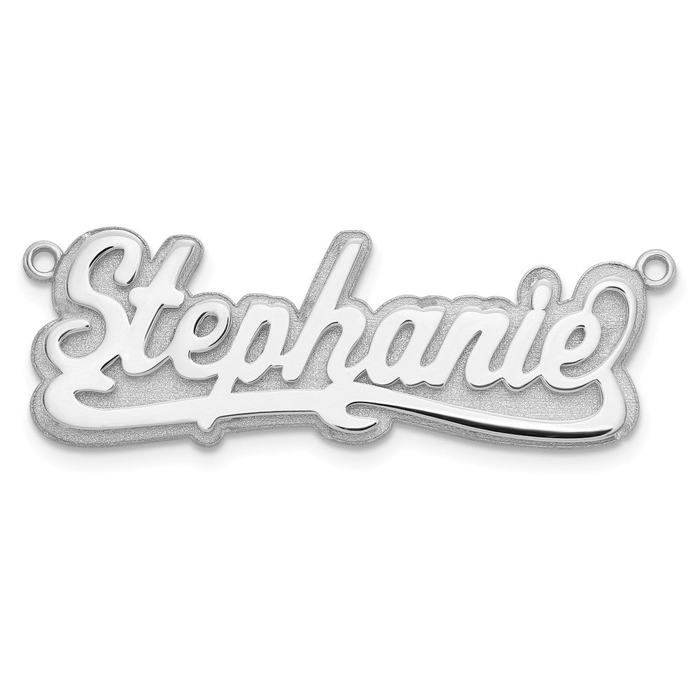 14k White Gold 3D Polished Name Plate