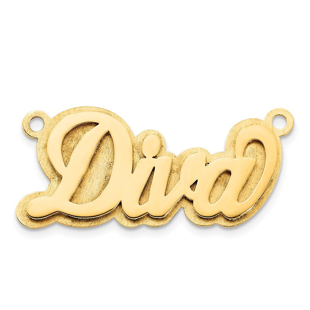 14k Yellow Gold Polished 3D Name Plate