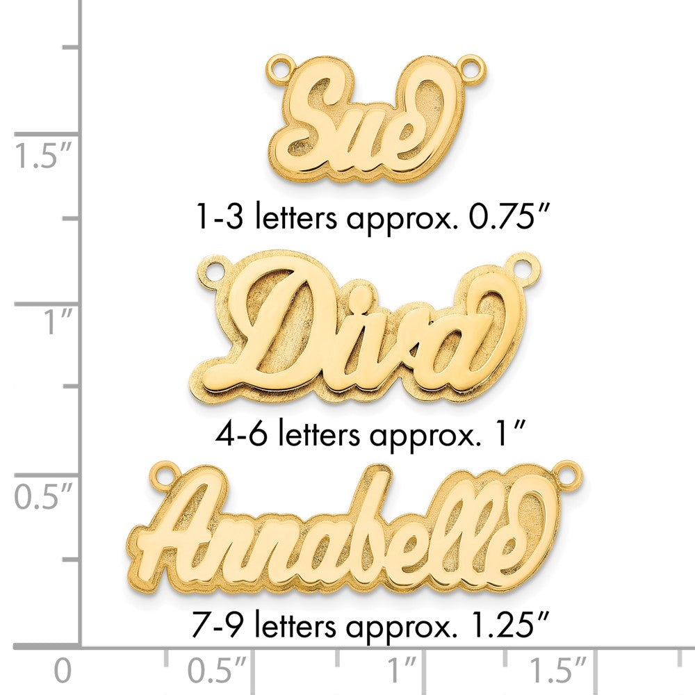 Sterling Silver/Gold-plated 3D Polished Name Plate