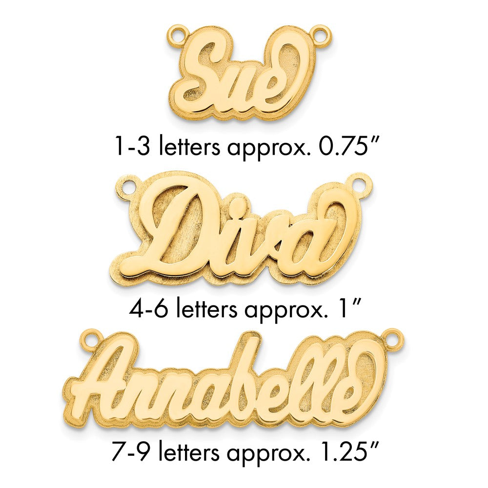 Sterling Silver/Gold-plated 3D Polished Name Plate