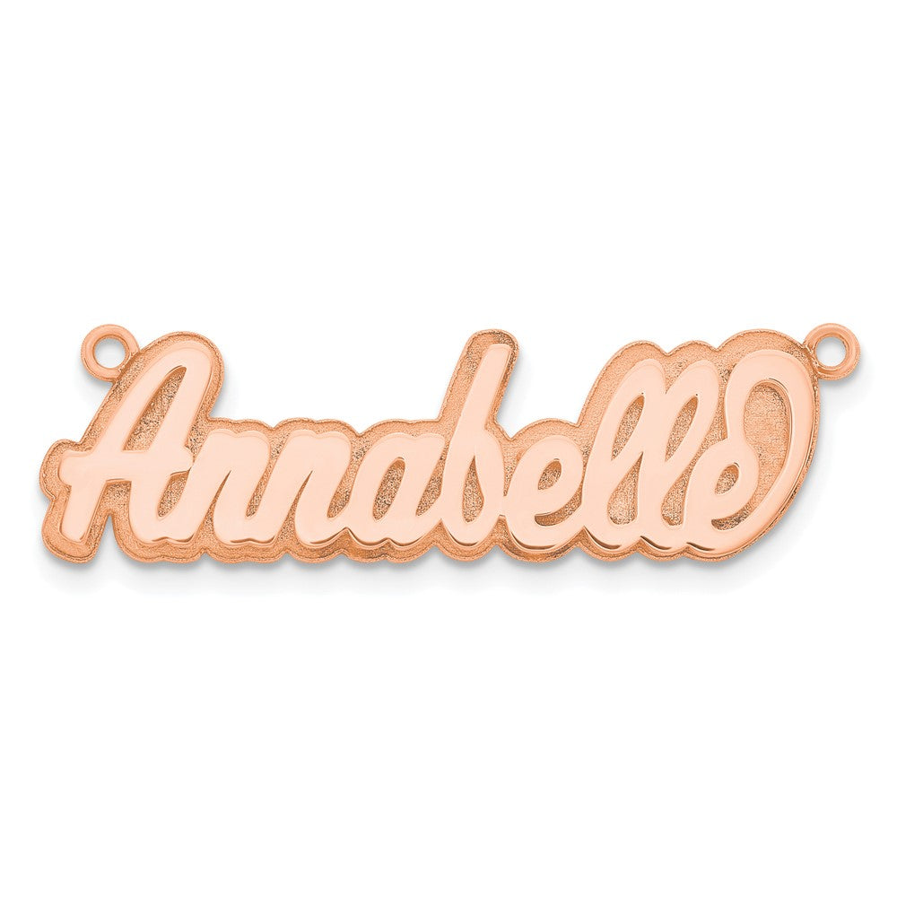 Sterling Silver/Rose-plated 3D Polished Name Plate