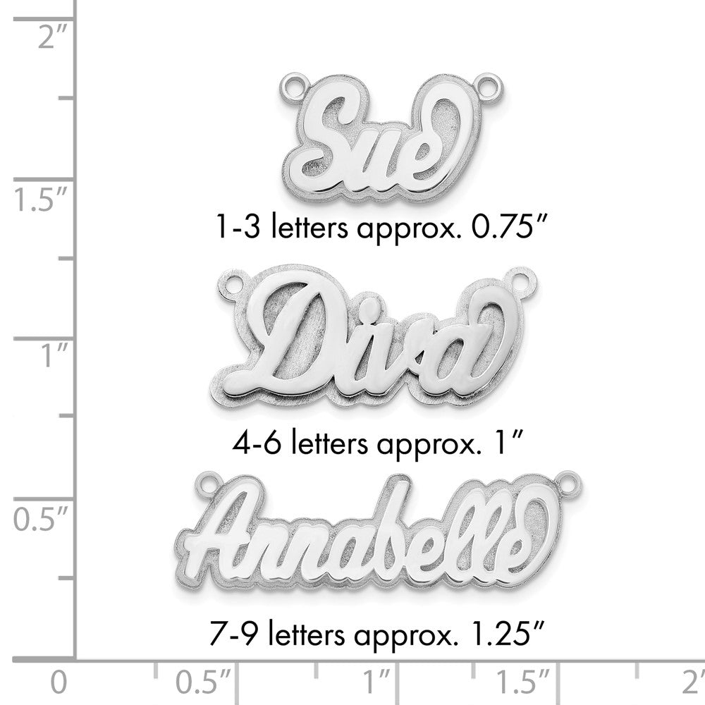 14k White Gold Polished 3D Name Plate