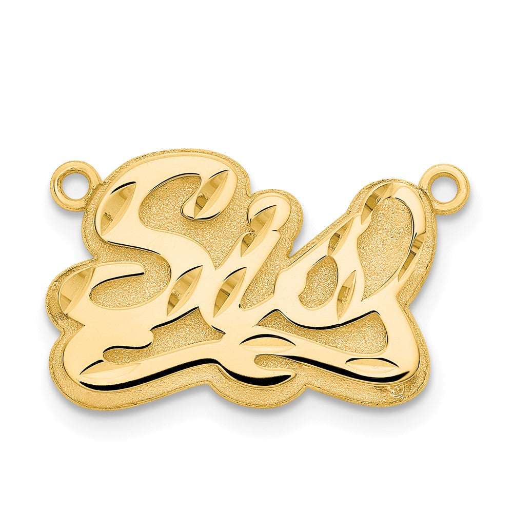14k Yellow Gold 3D Diamond-cut Name Plate