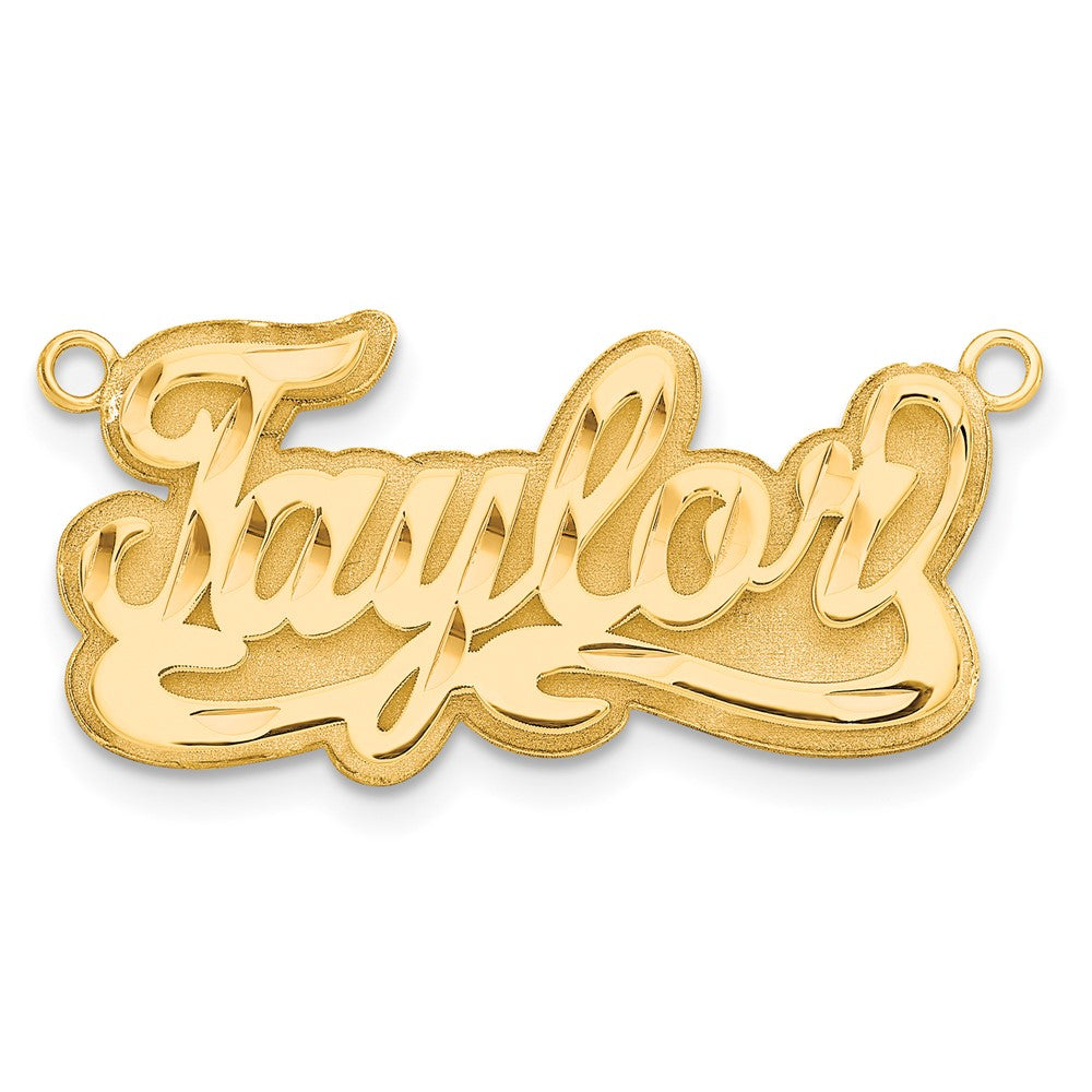 14k Yellow Gold 3D Diamond-cut Name Plate
