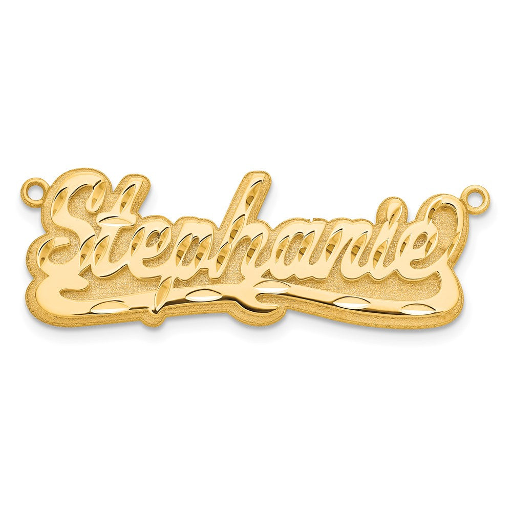 Sterling Silver/Gold-plated 3D Diamond-cut Name Plate