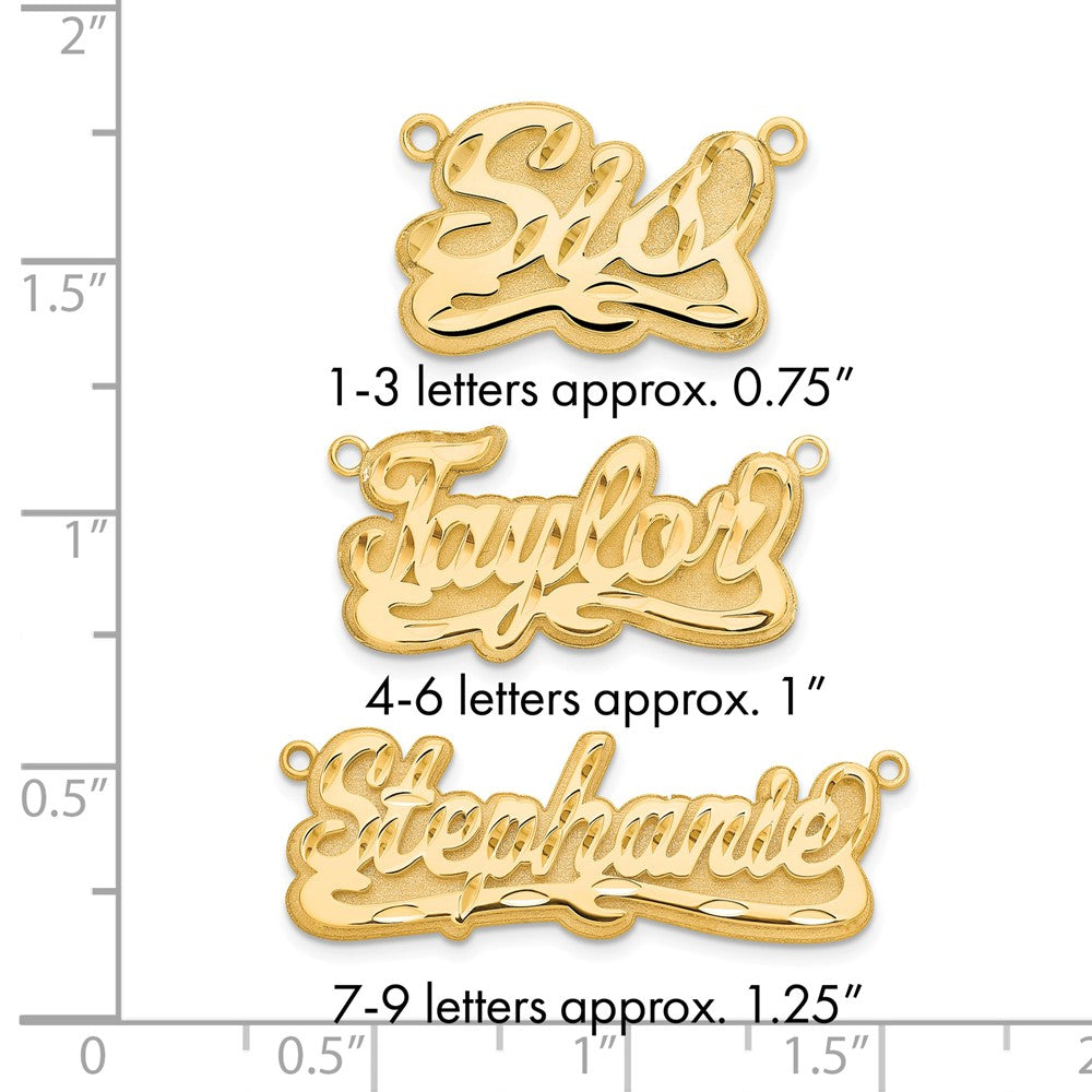 Sterling Silver/Gold-plated 3D Diamond-cut Name Plate