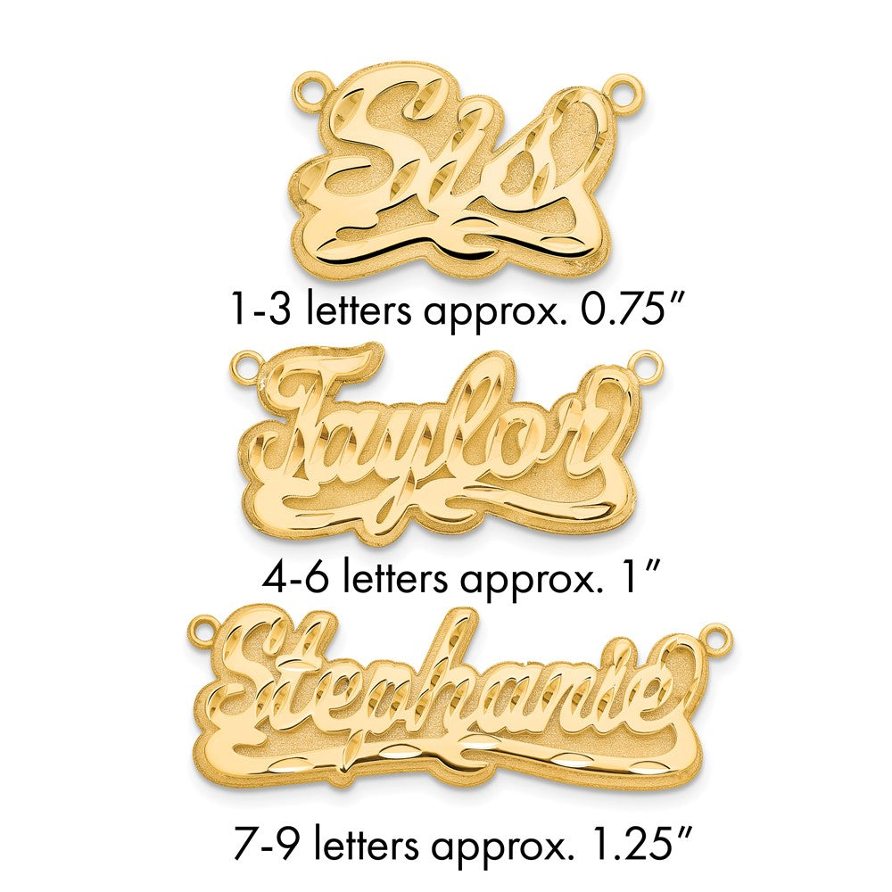 Sterling Silver/Gold-plated 3D Diamond-cut Name Plate