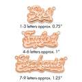 Sterling Silver/Rose-plated 3D Diamond-cut Name Plate