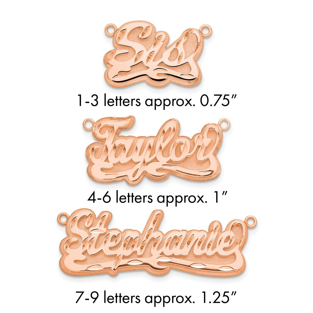 14k Rose Gold 3D Diamond-cut Name Plate