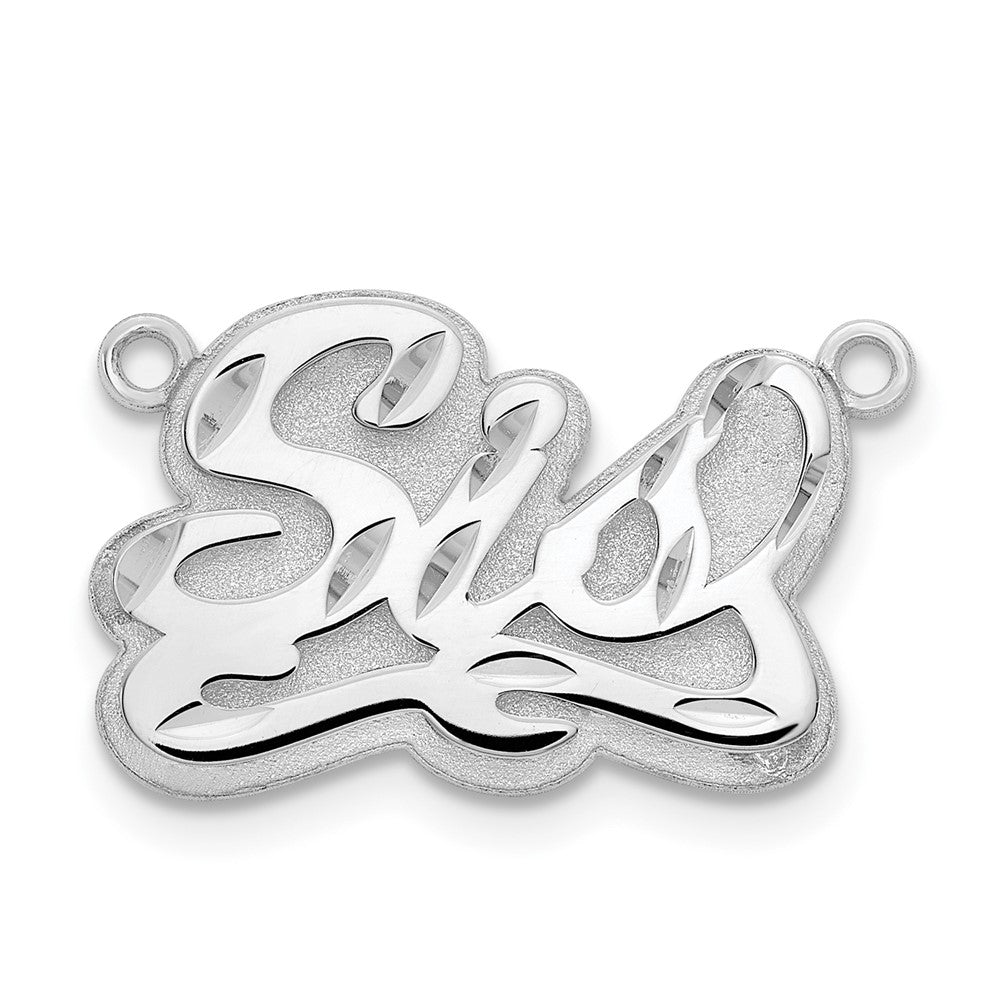 Sterling Silver/Rhodium-plated 3D Diamond-cut Name Plate