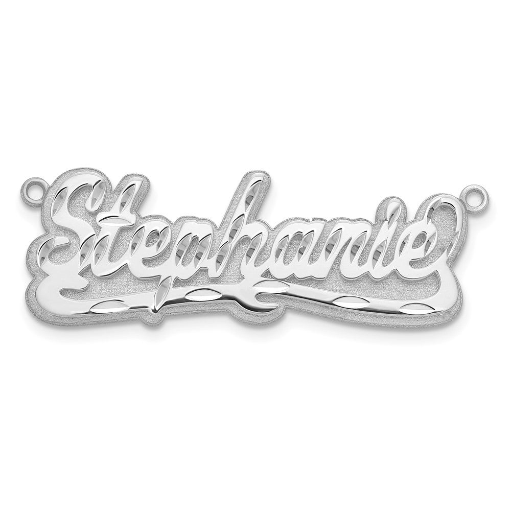 10k White Gold 3D Diamond-cut name Plate
