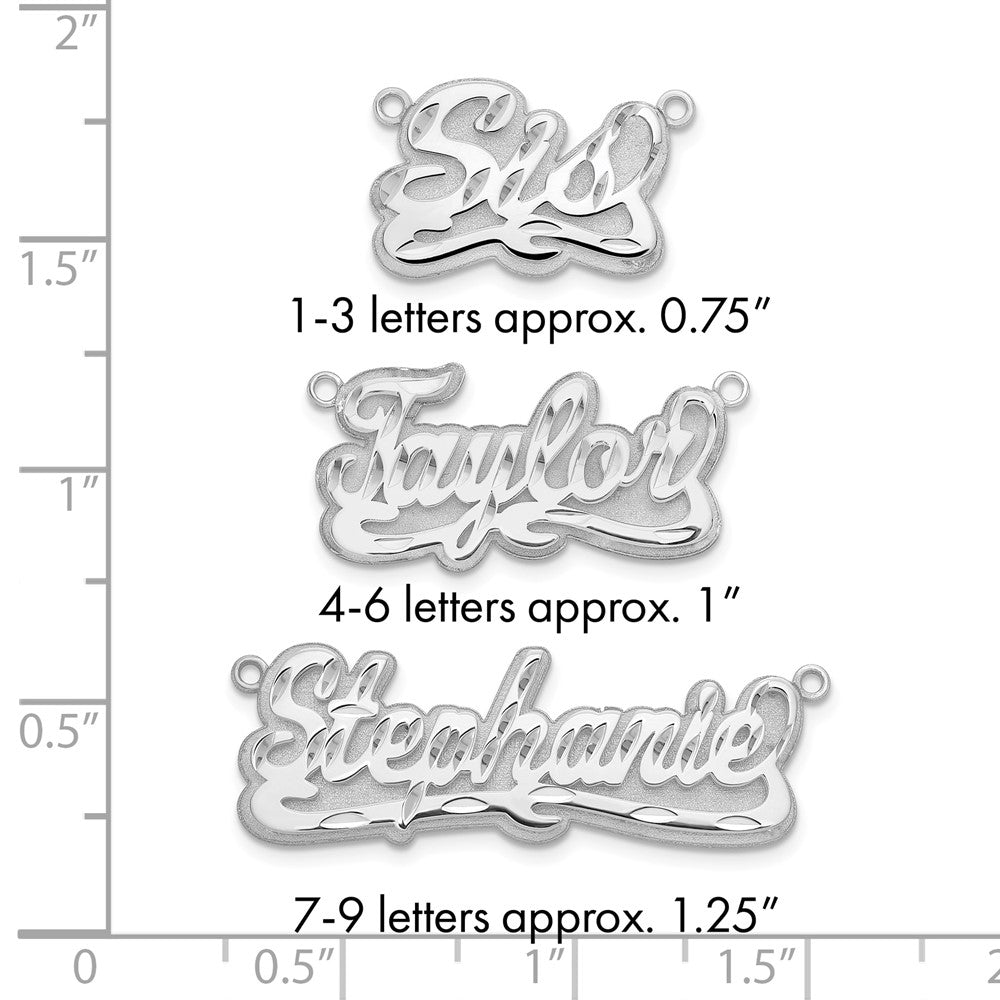 10k White Gold 3D Diamond-cut name Plate