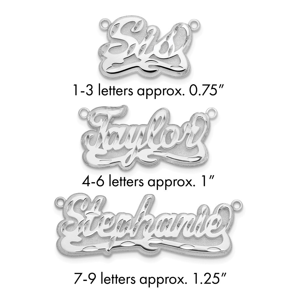 10k White Gold 3D Diamond-cut name Plate