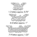 Sterling Silver/Rhodium-plated 3D Diamond-cut Hearts Name Plate