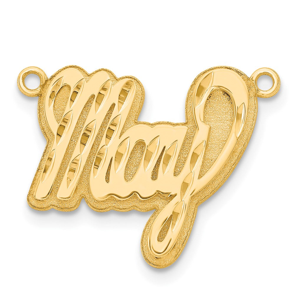 14k Yellow Gold 3D Diamond-cut Name Plate