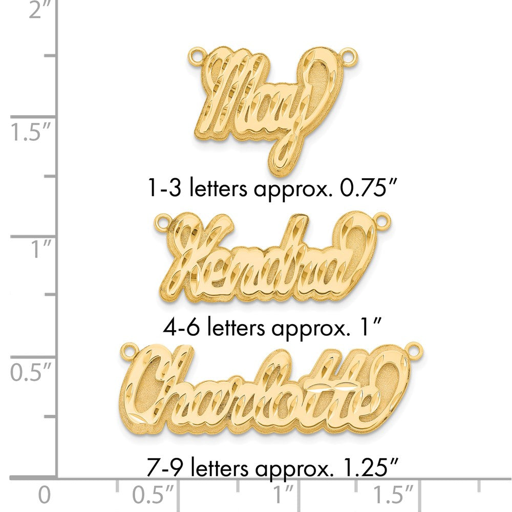Sterling Silver/Gold-plated 3D Diamond-cut Name Plate