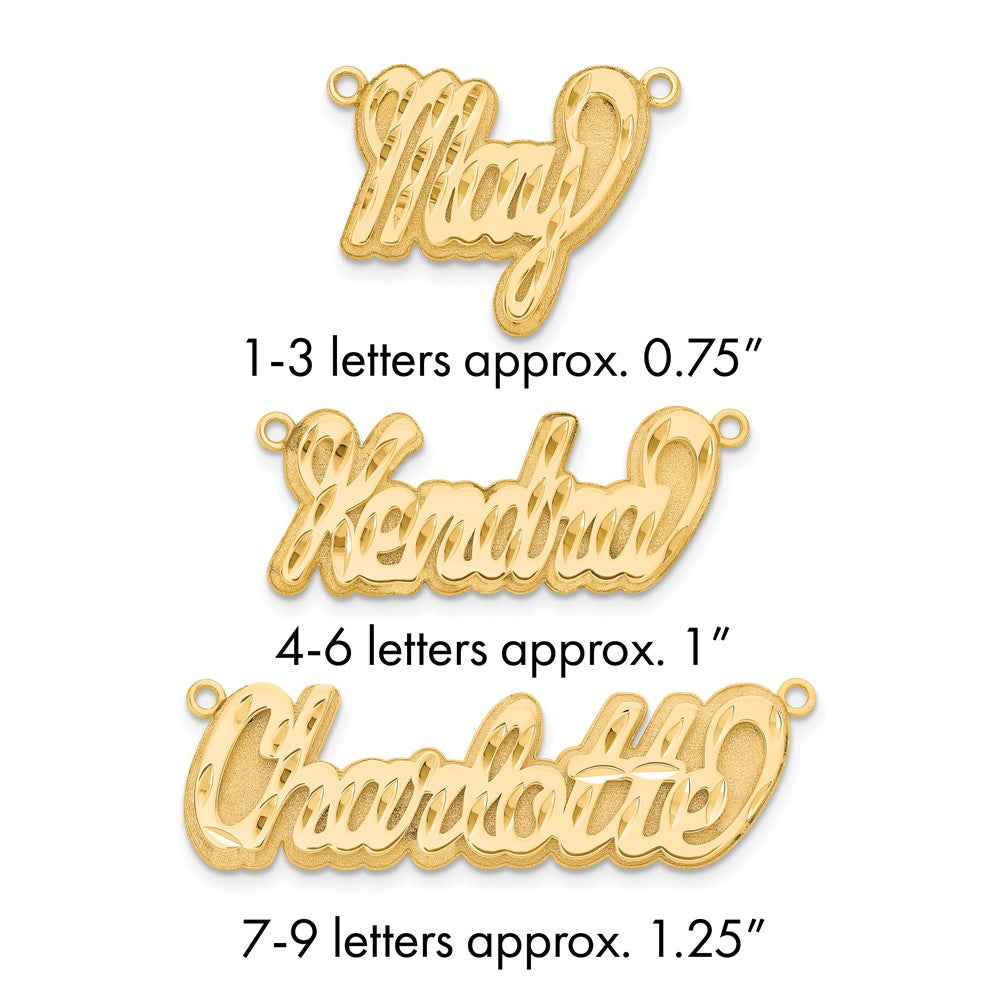 14k Yellow Gold 3D Diamond-cut Name Plate