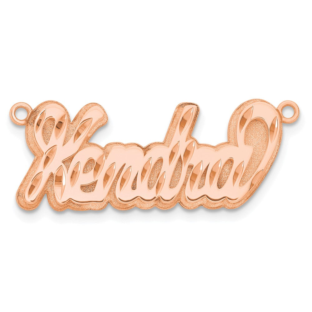 Sterling Silver/Rose-plated 3D Diamond-cut Name Plate