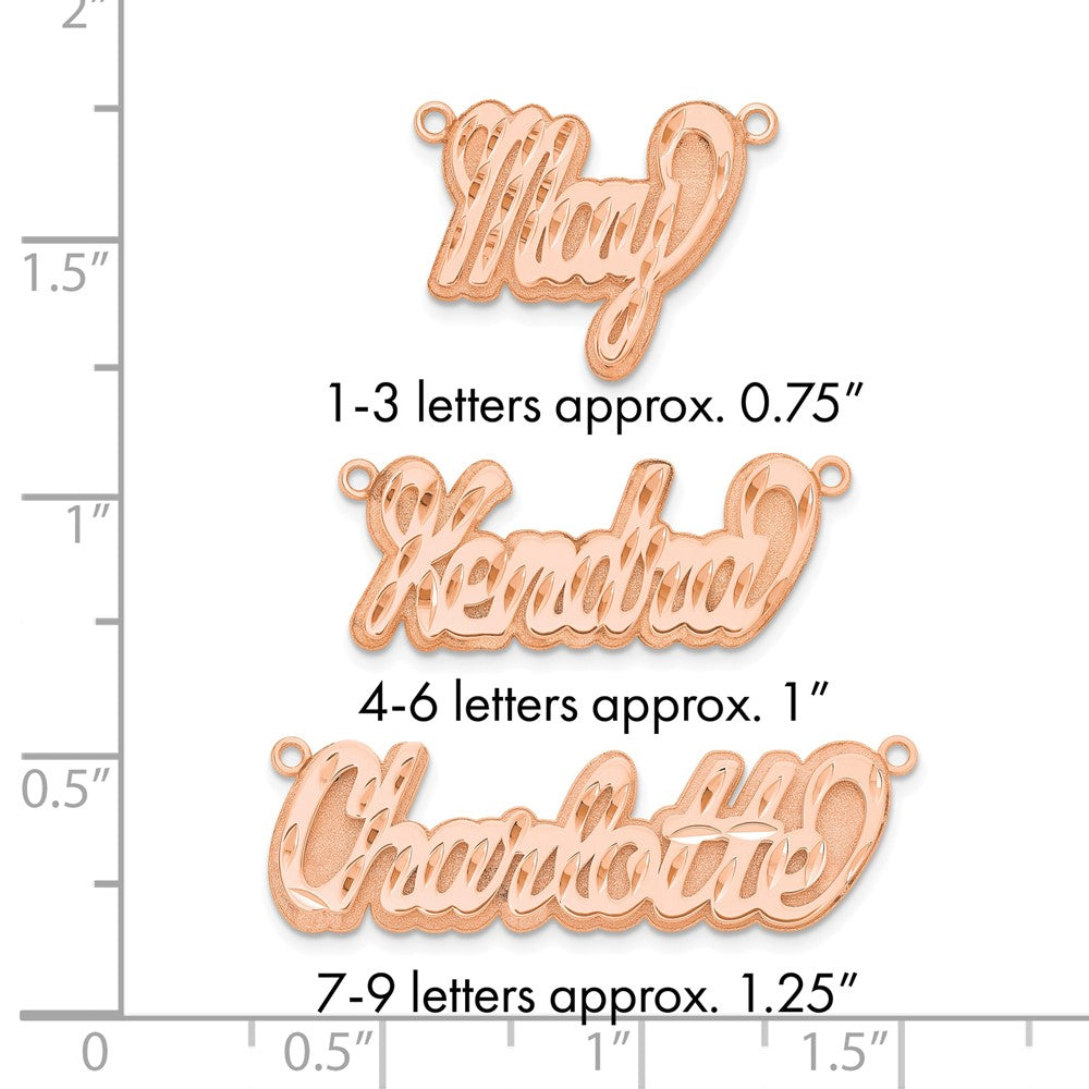 14k Rose Gold 3D Diamond-cut Name Plate