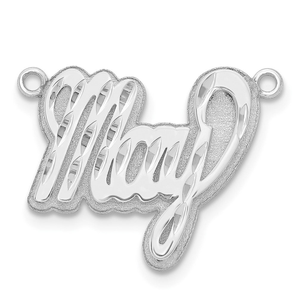 Sterling Silver/Rhodium-plated 3D Diamond-cut Name Plate
