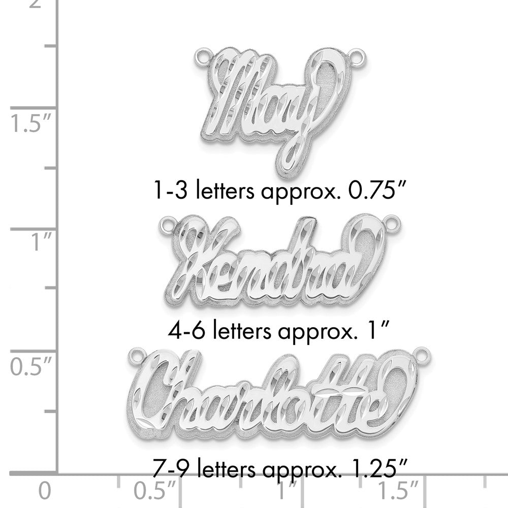14k White Gold 3D Diamond-cut Name Plate