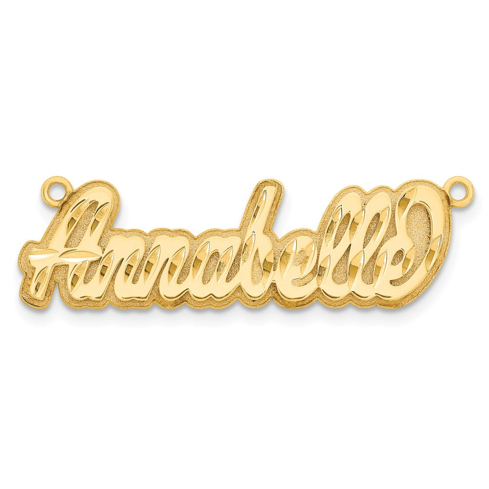14k Yellow Gold 3D Diamond-cut Name Plate