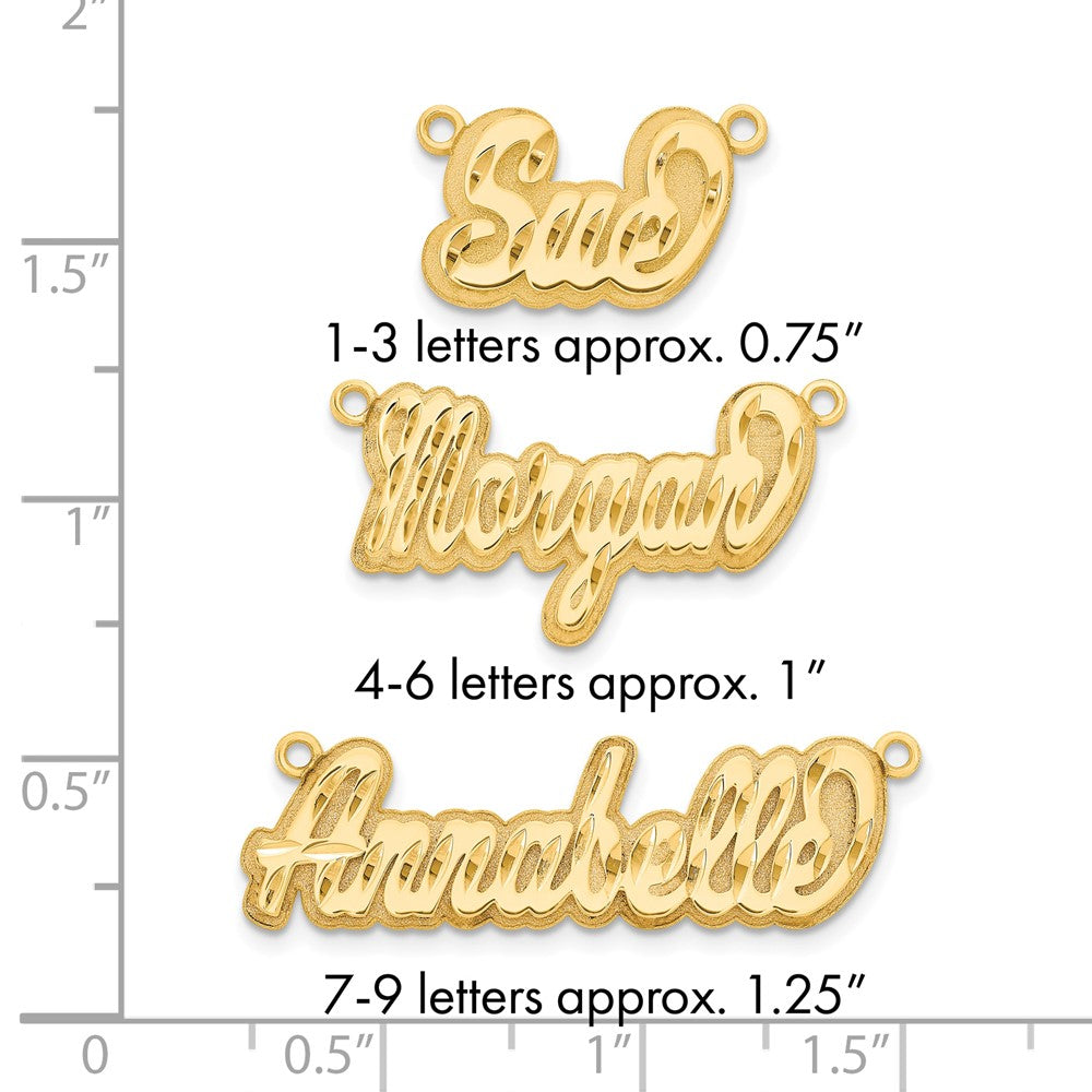 14k Yellow Gold 3D Diamond-cut Name Plate