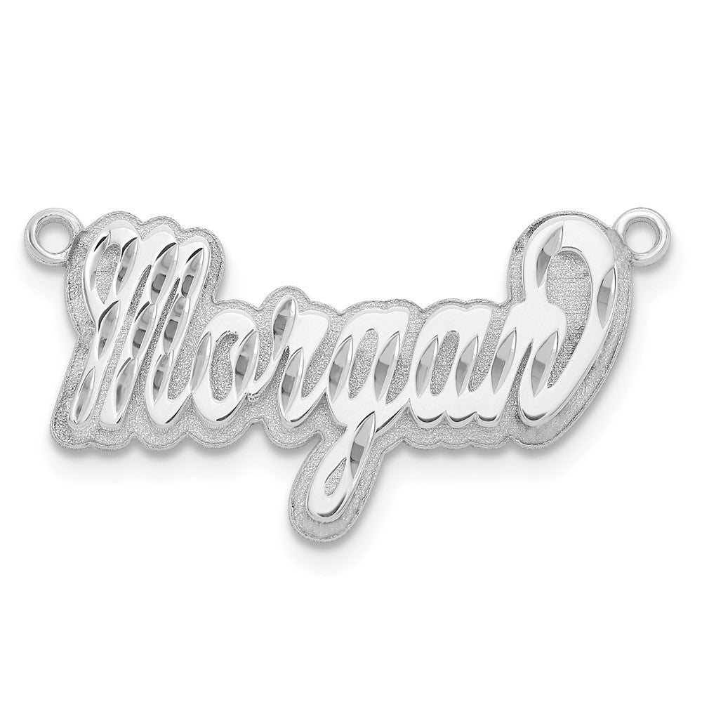 Sterling Silver/Rhodium-plated 3D Diamond-cut Name Plate