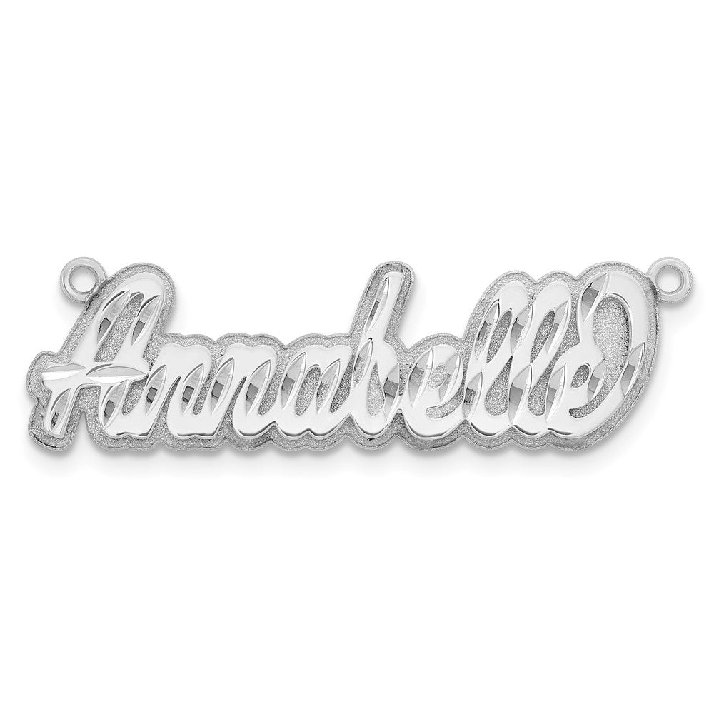 10k White Gold 3D Diamond-cut Name Plate