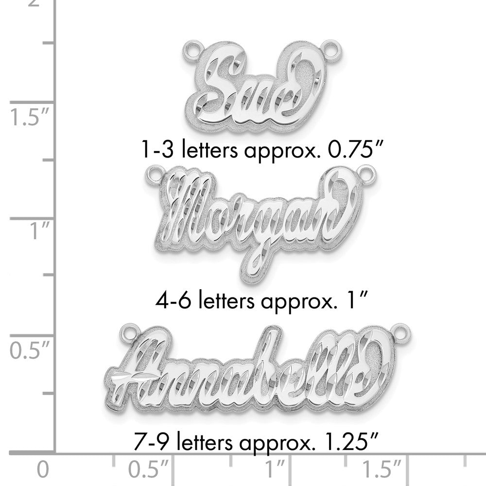 14k White Gold 3D Diamond-cut Name Plate