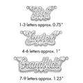 10k White Gold 3D Satin Diamond-cut Hearts Name Plate