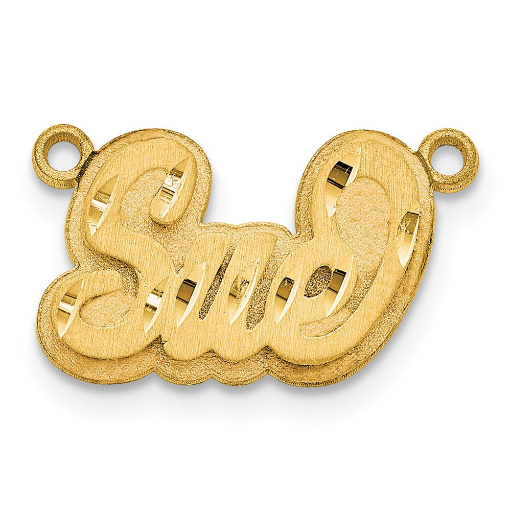 Sterling Silver/Gold-plated 3D Satin Diamond-cut Name Plate