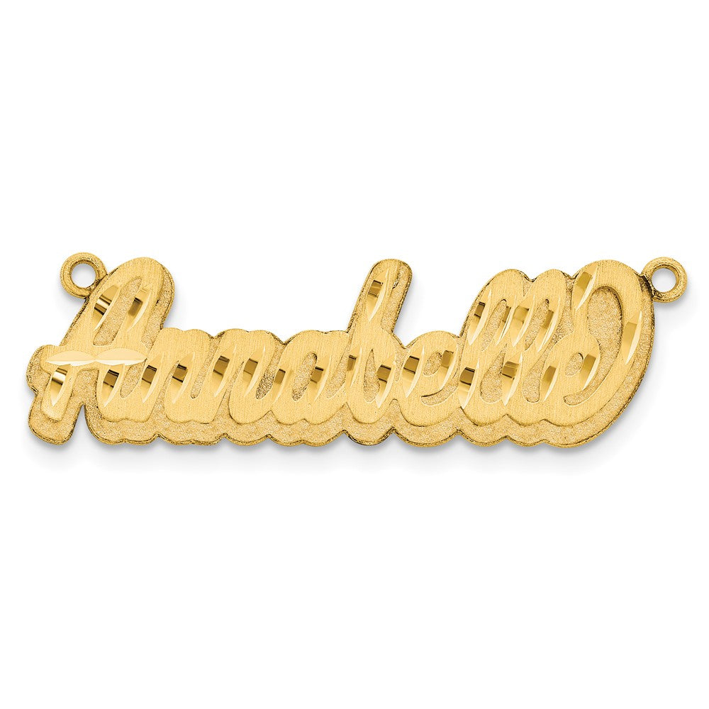 14k Yellow Gold 3D Satin Diamond-cut Name Plate