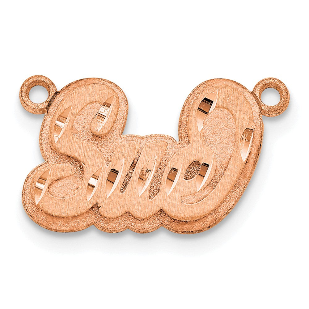 Sterling Silver/Rose-plated 3D Satin Diamond-cut Name Plate