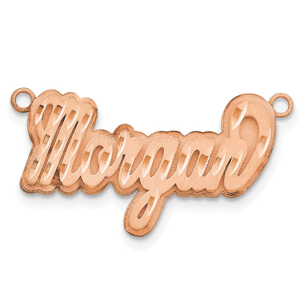 Sterling Silver/Rose-plated 3D Satin Diamond-cut Name Plate
