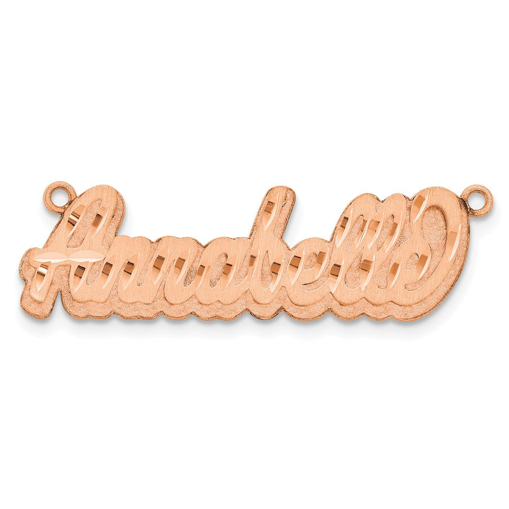 Sterling Silver/Rose-plated 3D Satin Diamond-cut Name Plate