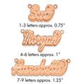 Sterling Silver/Rose-plated 3D Satin Diamond-cut Name Plate