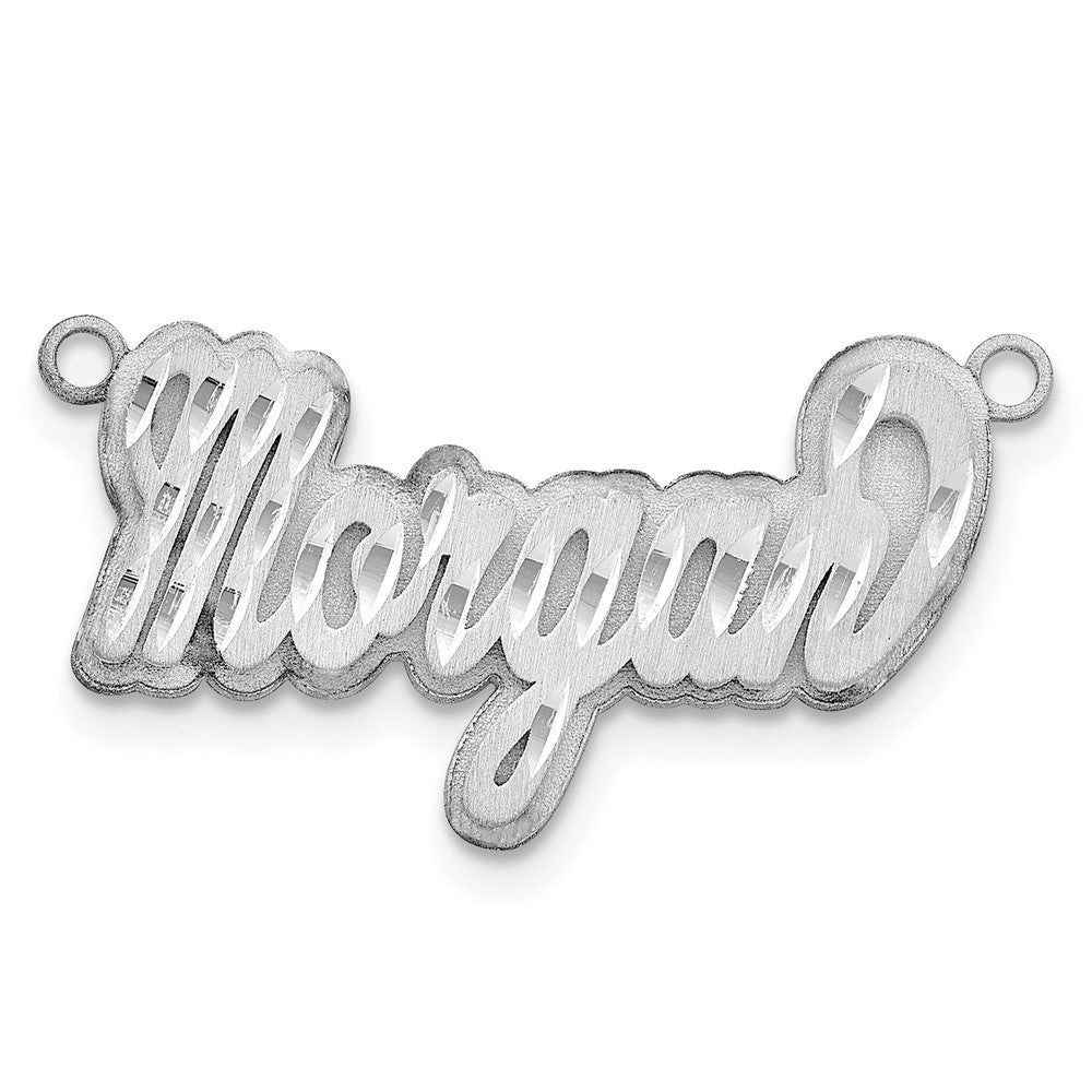 SS/Rhodium-plated 3D Satin Diamond-cut Name Plate