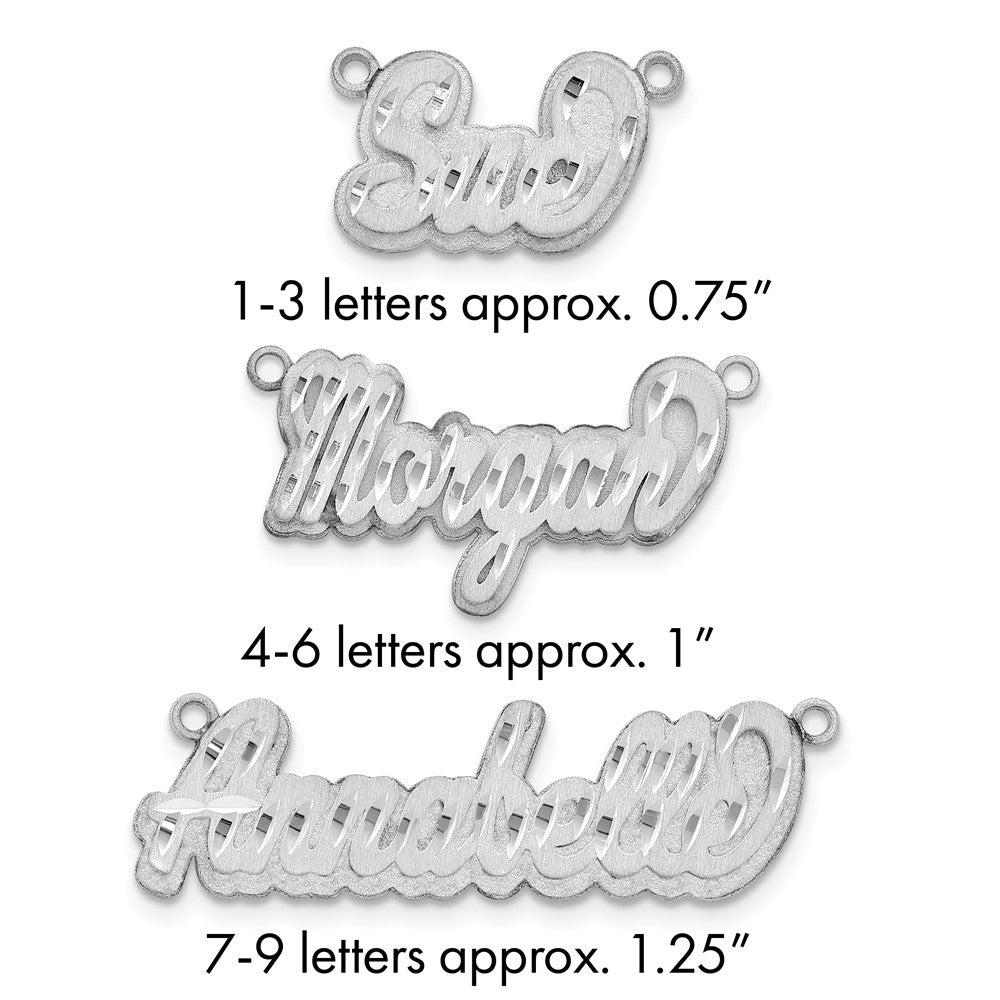 SS/Rhodium-plated 3D Satin Diamond-cut Name Plate