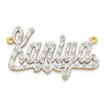14k White Gold 3-D Diamond Name Plate