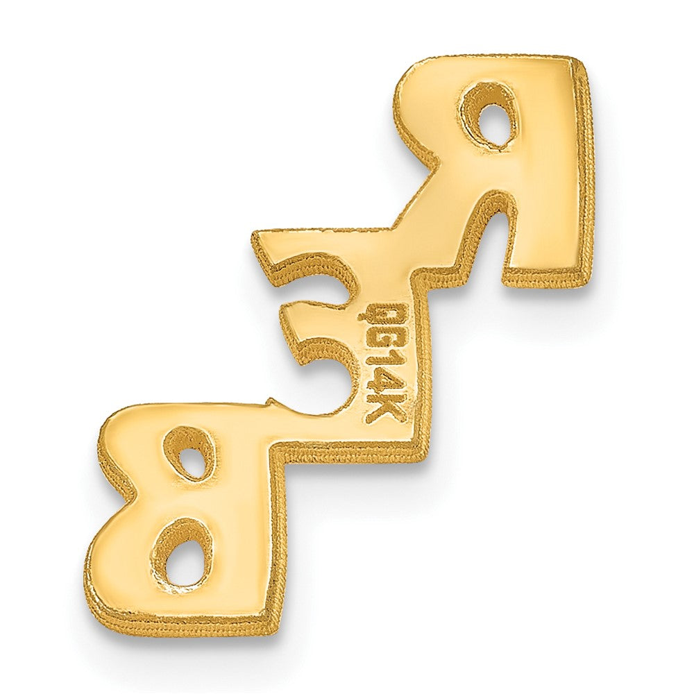 Sterling Silver/Gold-plated Small cut-out Monogram Tie Tac