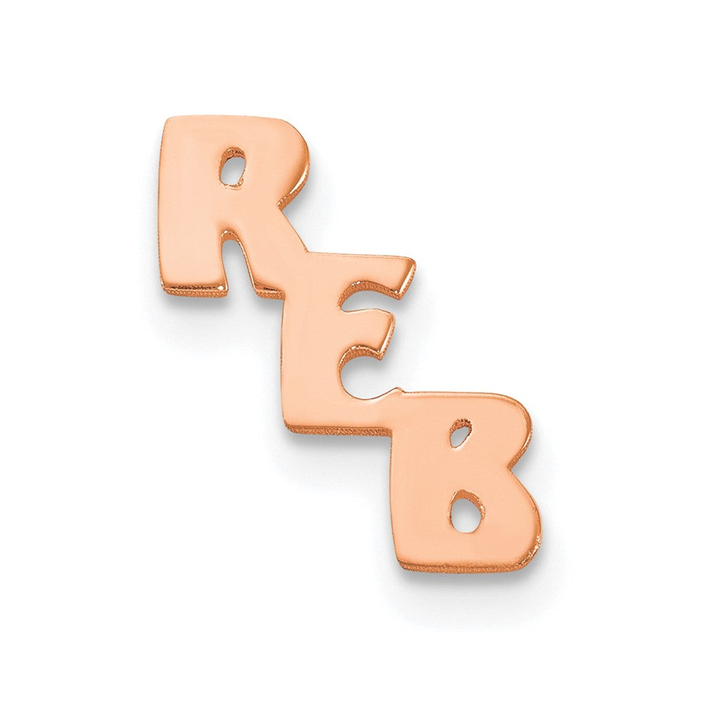 Sterling Silver/Rose-plated Small cut-out Monogram Tie Tac