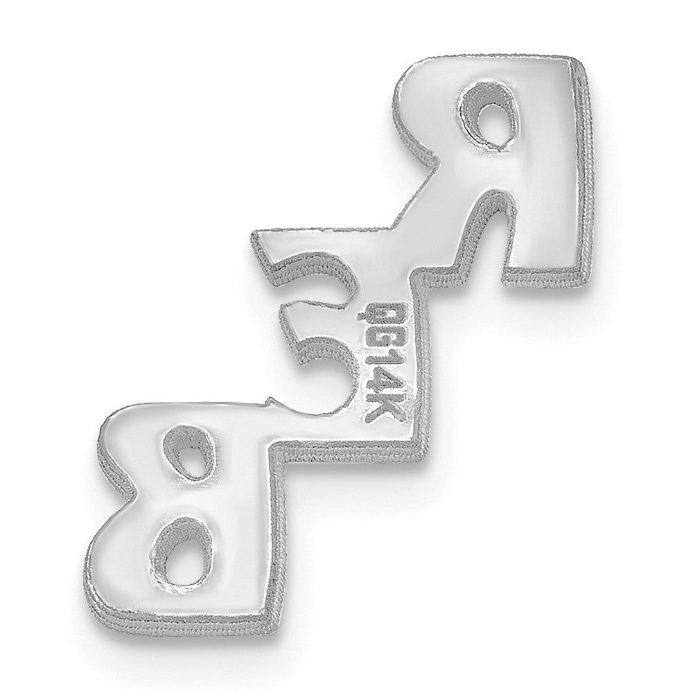 Sterling Silver/Rhodium-plated Small cut-out Monogram Tie Tac